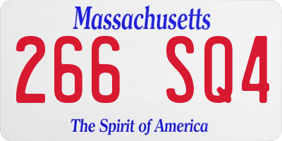 MA license plate 266SQ4