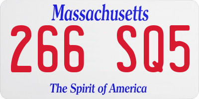 MA license plate 266SQ5