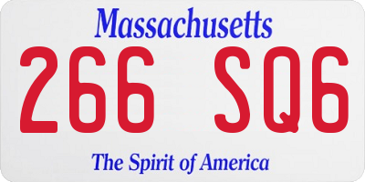 MA license plate 266SQ6