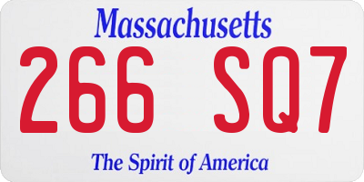 MA license plate 266SQ7