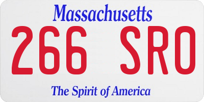MA license plate 266SR0