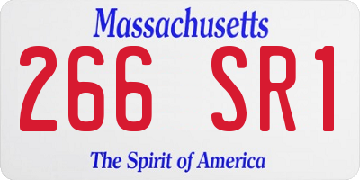 MA license plate 266SR1