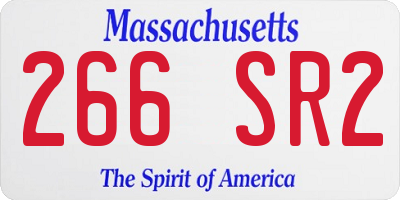MA license plate 266SR2