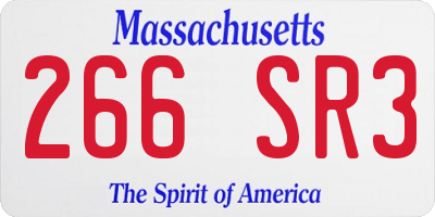 MA license plate 266SR3