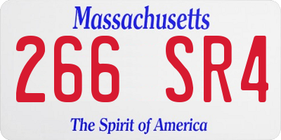 MA license plate 266SR4