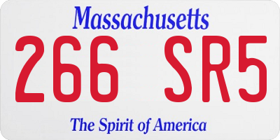MA license plate 266SR5