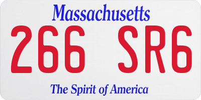 MA license plate 266SR6