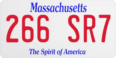 MA license plate 266SR7