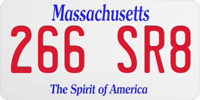 MA license plate 266SR8
