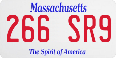 MA license plate 266SR9