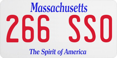MA license plate 266SS0