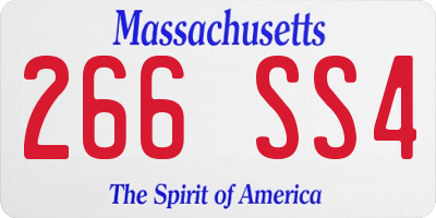 MA license plate 266SS4