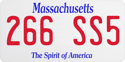 MA license plate 266SS5