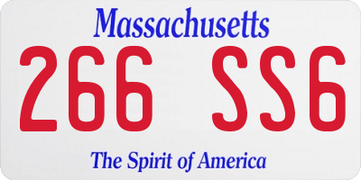 MA license plate 266SS6