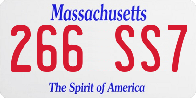 MA license plate 266SS7