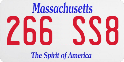MA license plate 266SS8