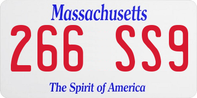 MA license plate 266SS9