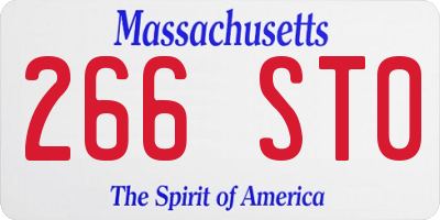 MA license plate 266ST0