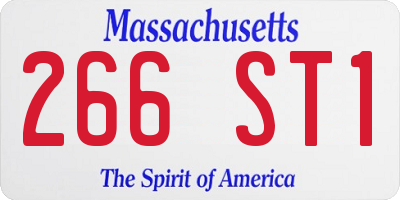 MA license plate 266ST1