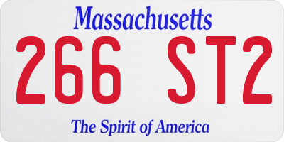 MA license plate 266ST2