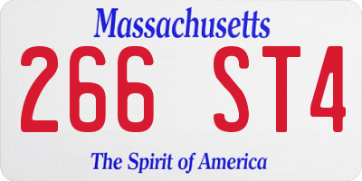 MA license plate 266ST4