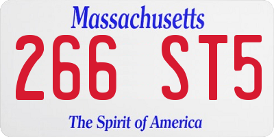 MA license plate 266ST5