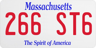 MA license plate 266ST6