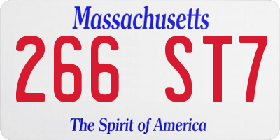 MA license plate 266ST7