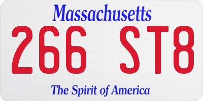 MA license plate 266ST8