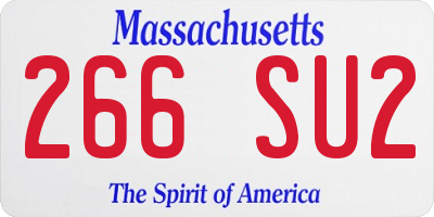MA license plate 266SU2