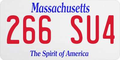 MA license plate 266SU4