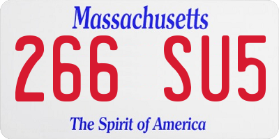 MA license plate 266SU5
