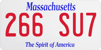 MA license plate 266SU7
