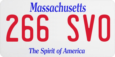 MA license plate 266SV0