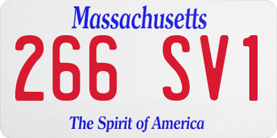 MA license plate 266SV1