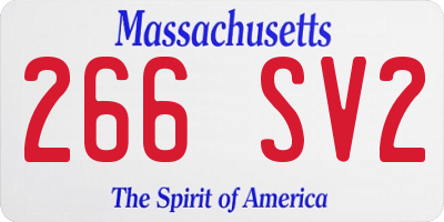 MA license plate 266SV2