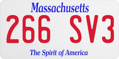 MA license plate 266SV3