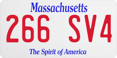 MA license plate 266SV4