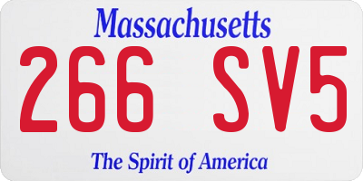 MA license plate 266SV5