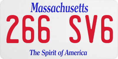 MA license plate 266SV6