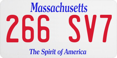 MA license plate 266SV7