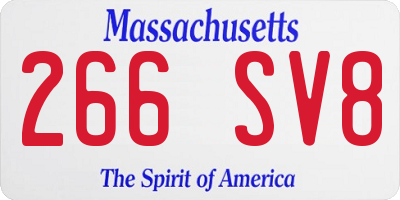 MA license plate 266SV8