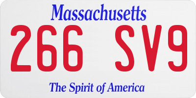 MA license plate 266SV9