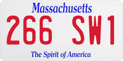 MA license plate 266SW1