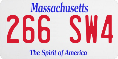 MA license plate 266SW4