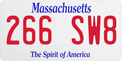 MA license plate 266SW8
