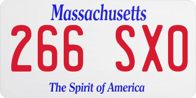 MA license plate 266SX0