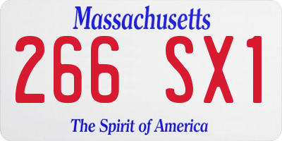 MA license plate 266SX1
