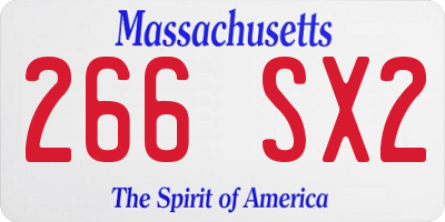 MA license plate 266SX2