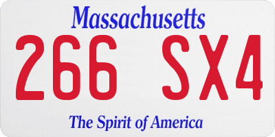 MA license plate 266SX4